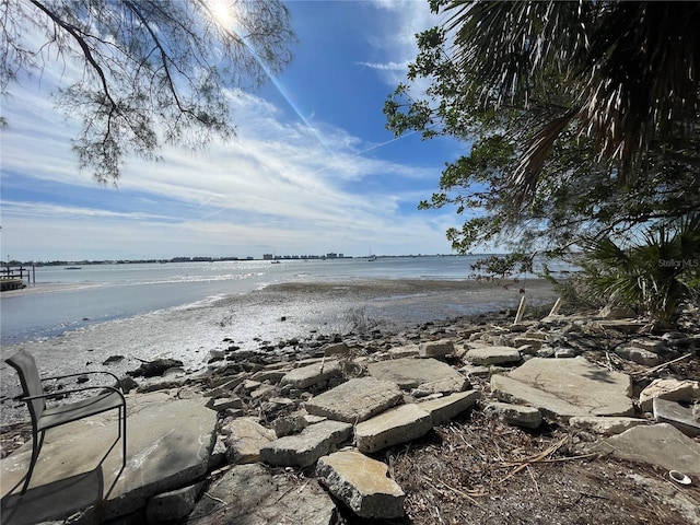 water view featuring a beach view