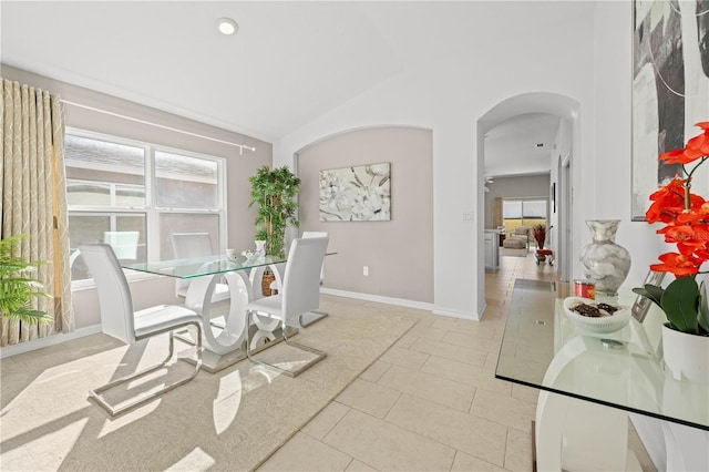 view of tiled dining room