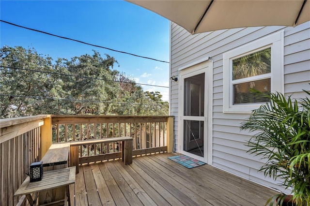view of wooden deck