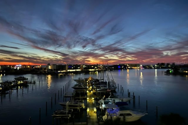 water view with a dock