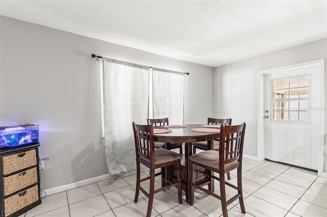 view of tiled dining room