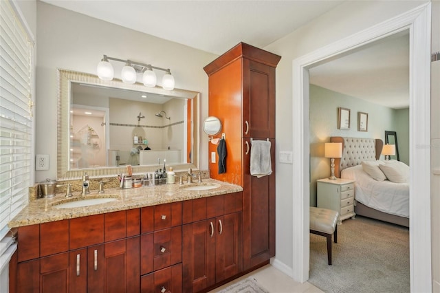 13945 75th Ave, Seminole, FL 33776 - bathroom with a shower, double vanity, and ensuite bathroom