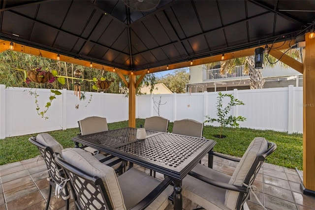 view of patio / terrace featuring a gazebo