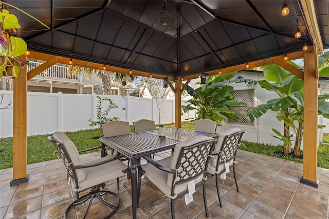 view of patio / terrace featuring a gazebo