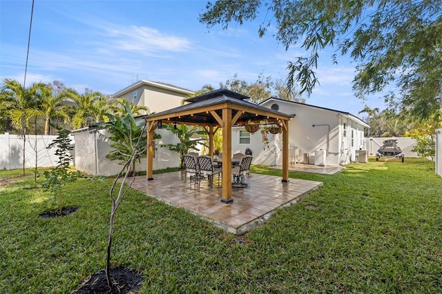 exterior space with a gazebo and cooling unit