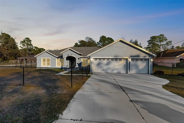 ranch-style house with a garage