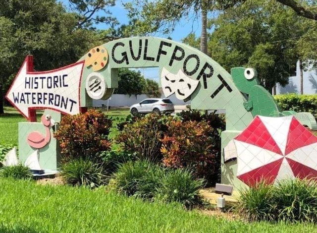 view of community sign