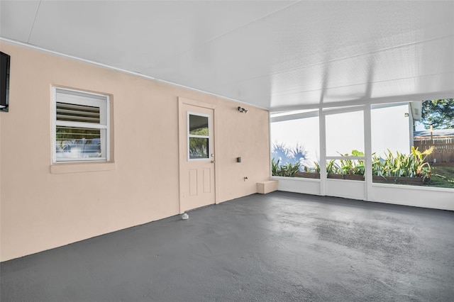 view of unfurnished sunroom