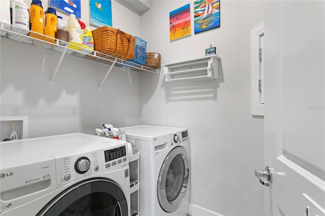 laundry area featuring separate washer and dryer