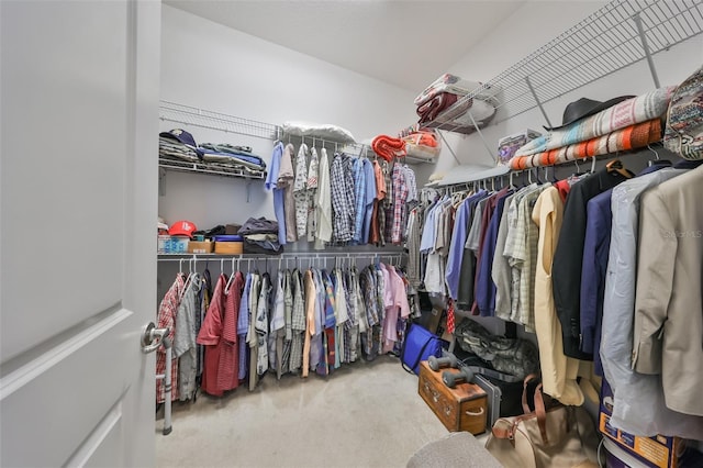 spacious closet with carpet flooring