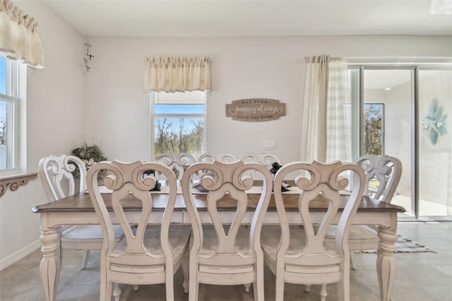 view of dining area