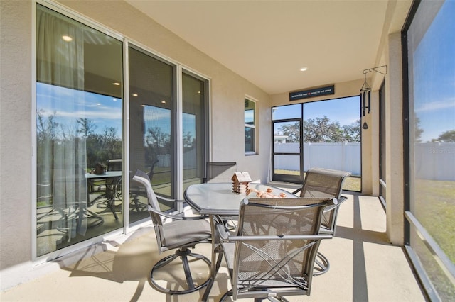 view of sunroom