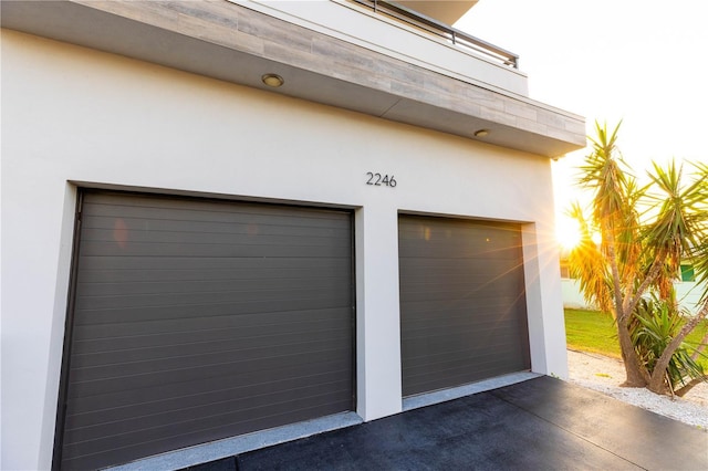 view of garage