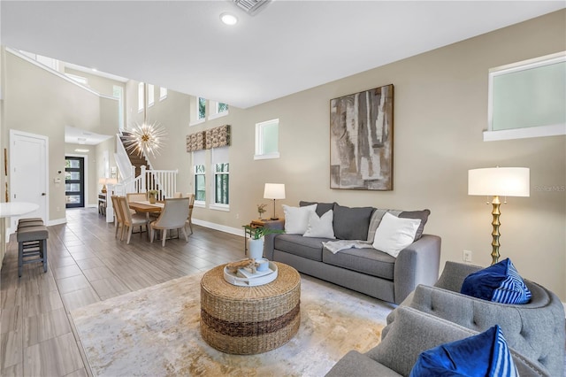 2246 Fiesta Dr, Sarasota, FL 34231 - living area with stairway and recessed lighting