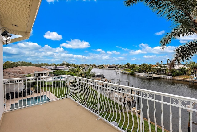 balcony with a water view