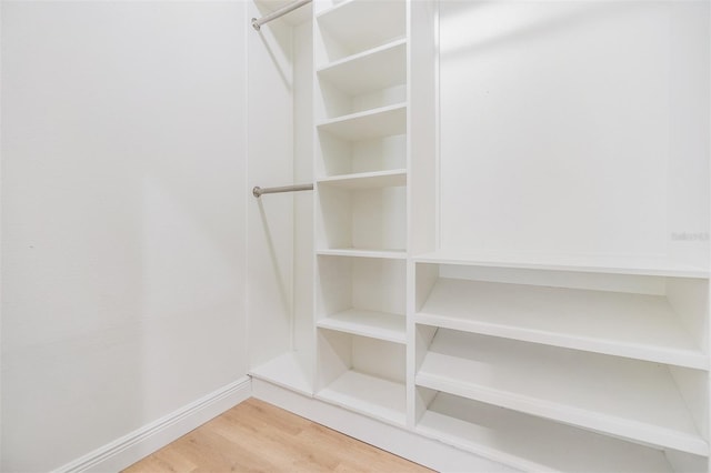 spacious closet with hardwood / wood-style flooring