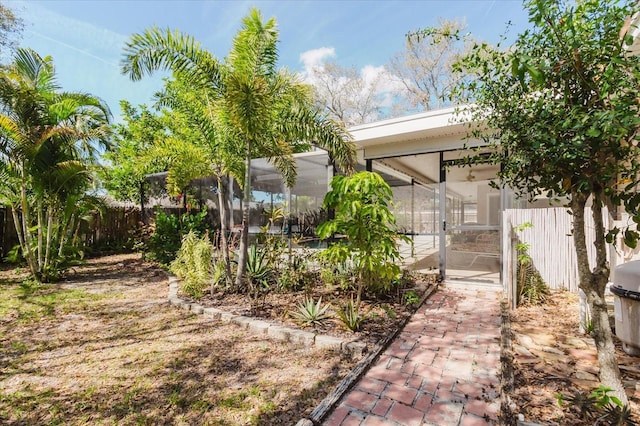 view of yard with fence