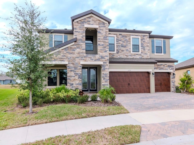 view of front of home with a garage