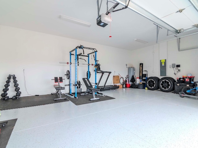 exercise area featuring electric panel