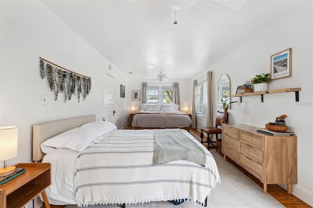 bedroom featuring light wood-type flooring