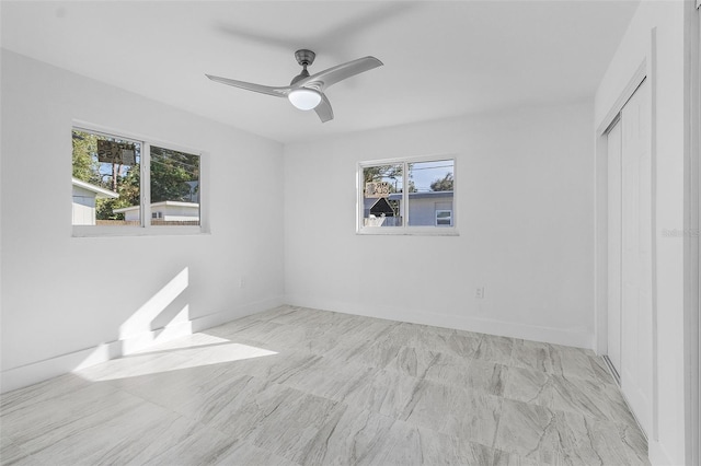 empty room with ceiling fan