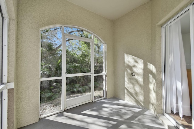 view of unfurnished sunroom