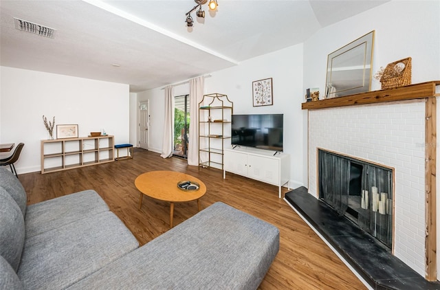 living room featuring wood-type flooring