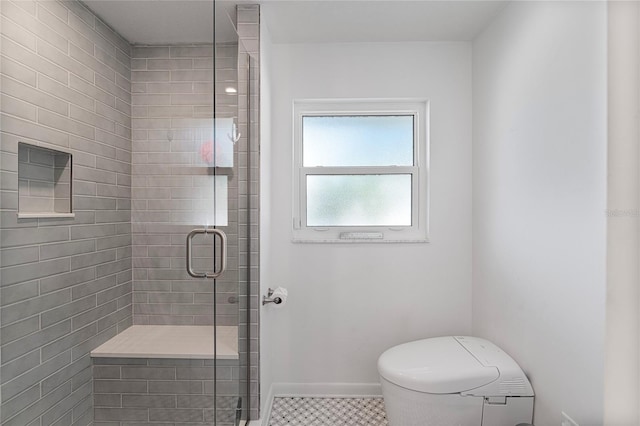 bathroom featuring an enclosed shower