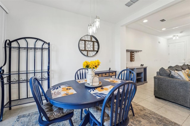 view of tiled dining room