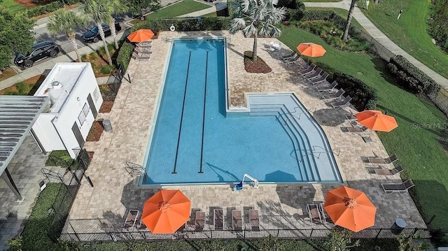 view of pool featuring a patio area