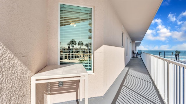 balcony with a water view