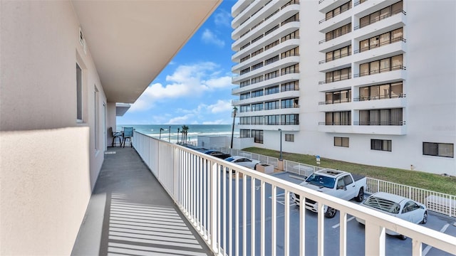 balcony with a water view