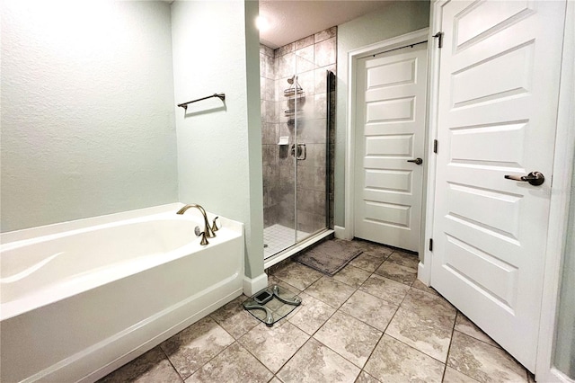 bathroom with plus walk in shower