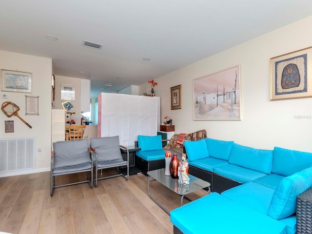 living room featuring light hardwood / wood-style floors