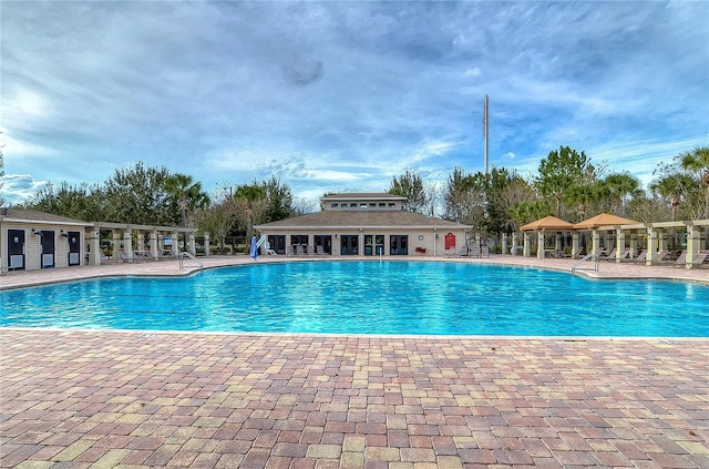 view of pool with a patio area