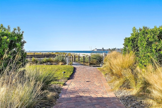 view of property's community featuring a water view