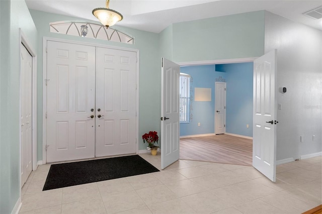 view of tiled entrance foyer