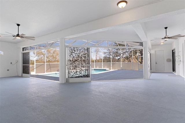 interior space featuring plenty of natural light and ceiling fan