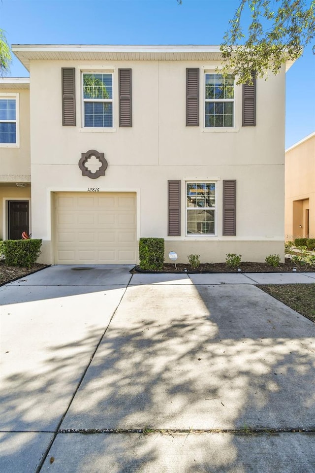 view of property featuring a garage