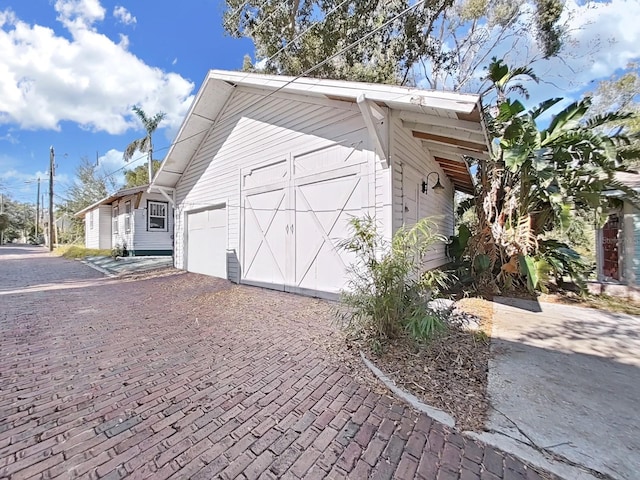 view of garage