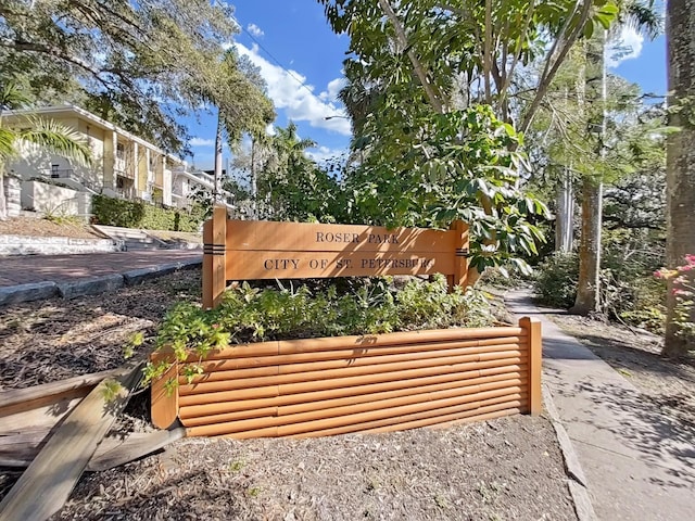 view of community sign