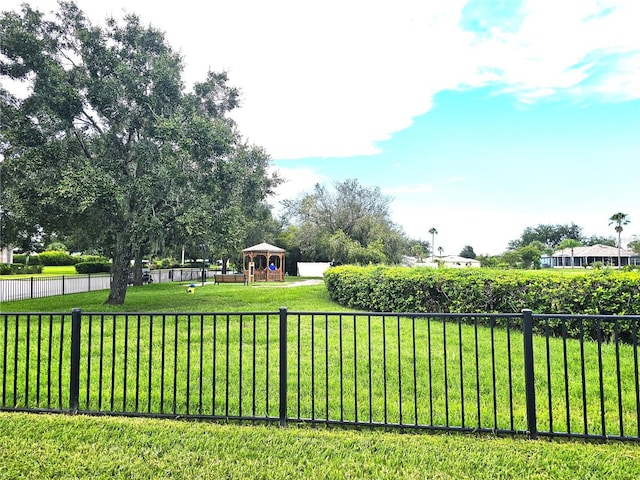 view of yard with a gazebo