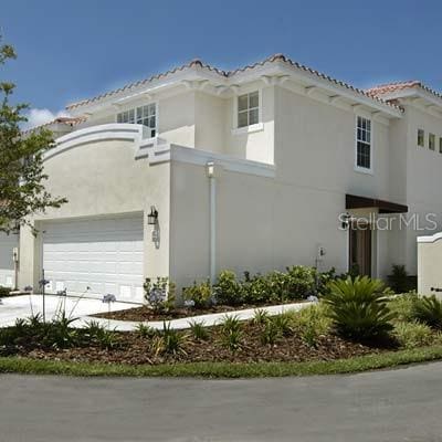 exterior space featuring a garage