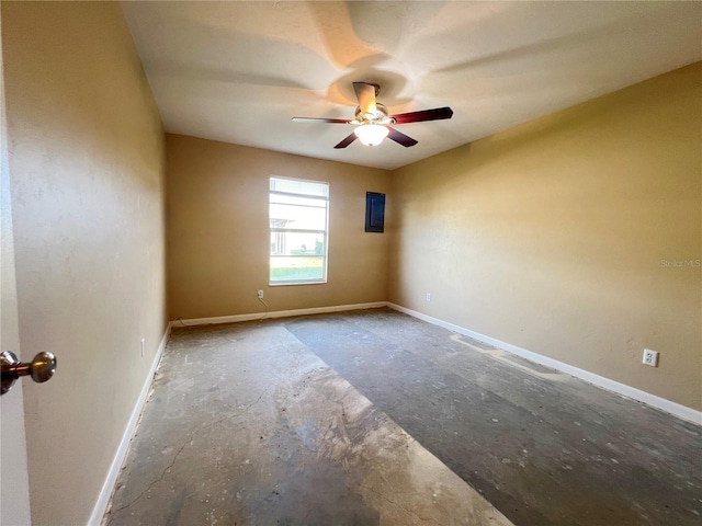 spare room featuring ceiling fan