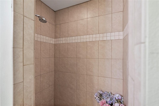 room details featuring a tile shower