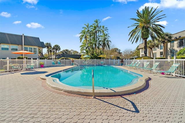 view of pool featuring a patio area