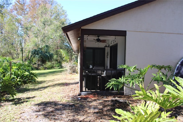 exterior space with stucco siding