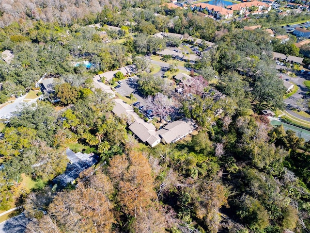 birds eye view of property with a residential view