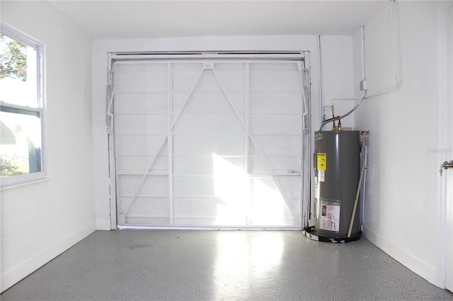 garage with water heater