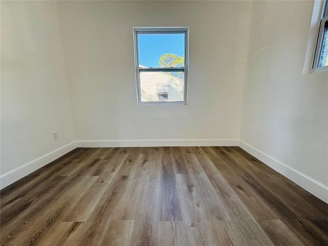 spare room featuring light wood-type flooring